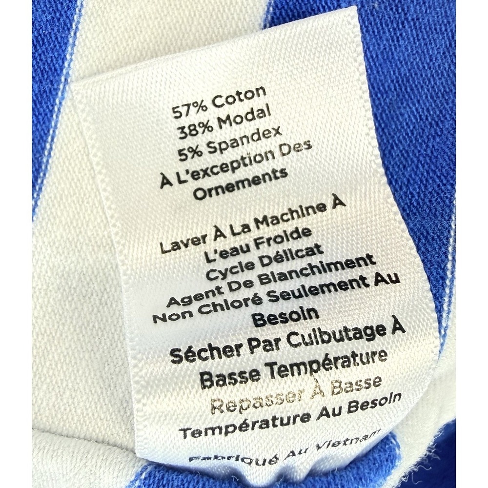 Talbots FRESH JERSEY TEE Women's Blue White Striped stretch Top Shirt Size M - Picture 6 of 12